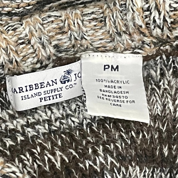 CARIBBEAN JOE | SWEATER SIZE PM PETITE MEDIUM MULTICOLOR BROWN TAN - Picture 7 of 8